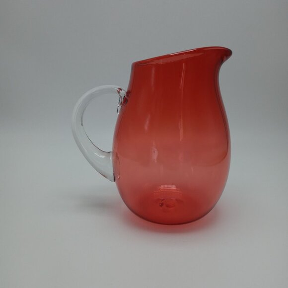 Cranberry Glass Creamer Jug Ornament Ornamental Collectable Vintage Wedding Gift - Picture 1 of 16
